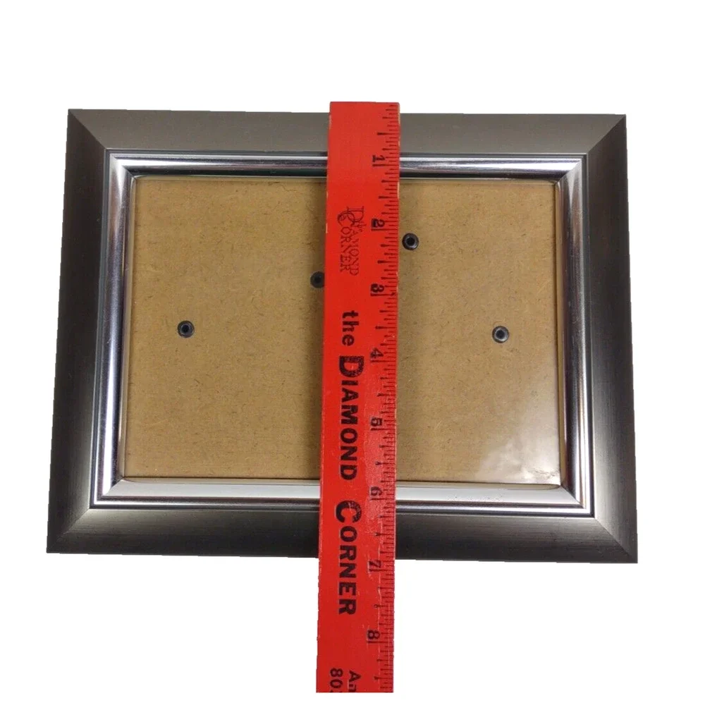 Silver Toned Beveled Chrome Picture Frame 5x7 Photo Frame w Stand or Hang